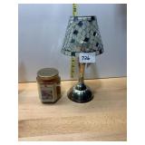 HOME INTERIORS MOSAIC GLASS VOTIVE LAMP, METAL