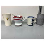 ASSORTED MUGS, INCLUDES SUR LA TABLE ROOSTER MUG,