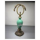 TABLE LAMP, CERAMIC BODY, BRASS FINISH HARDWARE,