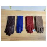 ASSORTED LEATHER AND SUEDE GLOVES, VARIOUS