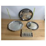 POOLE OLD ENGLISH SILVER-PLATE TRAY, WM ROGERS