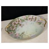 PORCELAIN SERVING TRAY, OVAL FORM, HAND-PAINTED