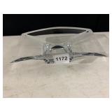 NAMBE CRYSTAL BOWL, SQUARE FORM, FLARED EDGES,
