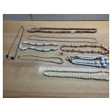 ASSORTED BEADED NECKLACES, FAUX PEARL STRANDS,