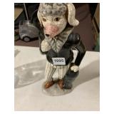 CERAMIC FIGURINE, ANTHROPOMORPHIC DOG, CRAQUELURE