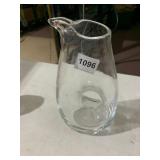 HAND-BLOWN GLASS PITCHER, CLEAR, INTEGRATED