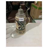 GERMAN STEIN, CERAMIC, RELIEF MOLDED FIGURES,