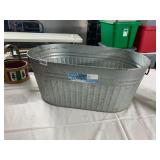 GALVANIZED STEEL TUB, OVAL FORM, SIDE HANDLES,