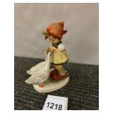 GOEBEL HUMMEL FIGURINE, GIRL W/ GEESE, PORCELAIN,