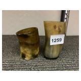 HORN BEAKERS, NATURAL HORN CONSTRUCTION, POLISHED