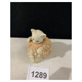 LENOX FIGURINE, KITTEN IN PUMPKIN, PORCELAIN,