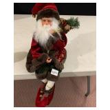 SANTA CLAUS FIGURE, PLUSH FABRIC, VELVET