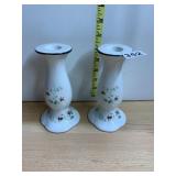 PFALTZGRAFF WINTERBERRY CERAMIC CANDLESTICKS,