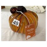 MARTHA STEWART HANDBLOWN GLASS PUMPKIN,
