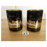 PITTSBURGH SKYLINE MUGS, BLACK CERAMIC, GOLD