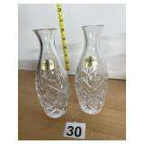 ATLANTIS FULL LEAD CRYSTAL VASES, HAND BLOWN AND