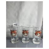 ESSO TIGER DRINKING GLASSES, TIGER HEAD GRAPHIC,