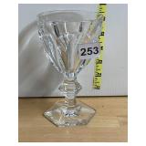 BACCARAT CRYSTAL GOBLET, HEXAGONAL BASE, FACETED
