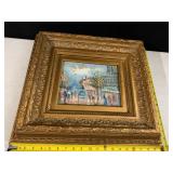OIL PAINTING, IMPRESSIONIST STREET SCENE, HEAVILY