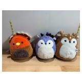 SQUISHMALLOWS TURKEY, DEER, AND FAWN PLUSH TOYS,