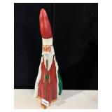 HAND-CARVED WOODEN SANTA FIGURINE, PAINTED