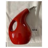 RACHAEL RAY CERAMIC OIL CRUET, RED GLOSS FINISH,