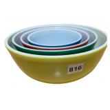 PYREX MIXING BOWL SET, MILK GLASS, ASSORTED
