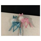 GLITTERED DEER ORNAMENTS, FEATHER ACCENTS, MADE