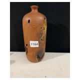 WOODEN VASE, NATURAL BURL WOOD, HAND-TURNED FORM,