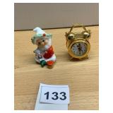 NAPCOWARE PORCELAIN FIGURINE, SANTA W/ BEAR,