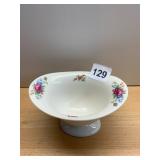 LENOX PORCELAIN FOOTED BOWL, FLORAL PATTERN, GOLD