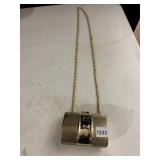 RODO CLUTCH, GOLD-TONE METAL, BRUSHED FINISH,