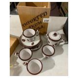 CAZZ COMM COE CERAMIC COFFEE SET, INCLUDES CUPS,