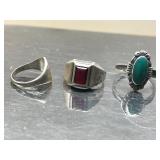 STERLING SILVER RINGS, INCLUDES SIGNET RING W/