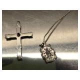 STERLING SILVER NECKLACES, INCLUDES CROSS 0.3 OZT
