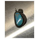 STERLING SILVER PENDANT, TURQUOISE CABOCHON,0.233