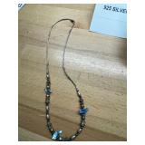 STERLING SILVER NECKLACE 0.334 OZT BLUE STONE BIRD