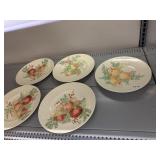ASSORTED DINNER PLATES, FRUIT AND BERRY MOTIF,