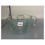 PYREX MEASURING CUP, GLASS, GRADUATED MARKINGS,