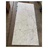 MARBLE SLAB, RECTANGULAR FORM, WHITE W/ GREY