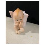 BISQUE PORCELAIN KEWPIE FIGURINE, SEATED POSE,