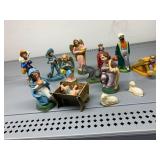 ASSORTED NATIVITY FIGURES, COMPOSITION MATERIAL,