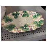CERAMIC SERVING PLATTER, BASKET WEAVE PATTERN,