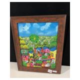 OIL PAINTING ON CANVAS, FOLK ART STYLE, TROPICAL