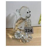 SHANNON CRYSTAL MONKEY FIGURINE, CLEAR FACETED