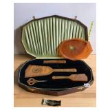 PYRAMID VANITY SET, FAUX TORTOISESHELL CELLULOID,