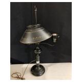 COLONIAL STYLE TABLE LAMP, BLACK METAL, GOLD