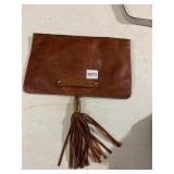 CYNTHIA VINCENT LEATHER CLUTCH, CAMO PRINT,