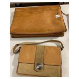 MARC JACOBS LEATHER AND SUEDE HANDBAG, TURN-LOCK