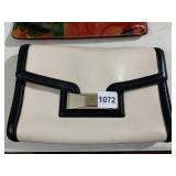 KATE SPADE NEW YORK LEATHER CLUTCH, TWO-TONE